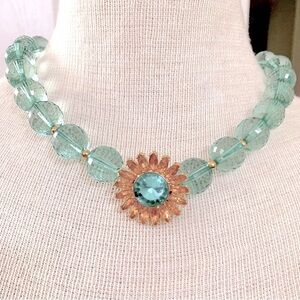 Kate Spade Vintage Lucite Green and Gold Necklace. In perfect condition.